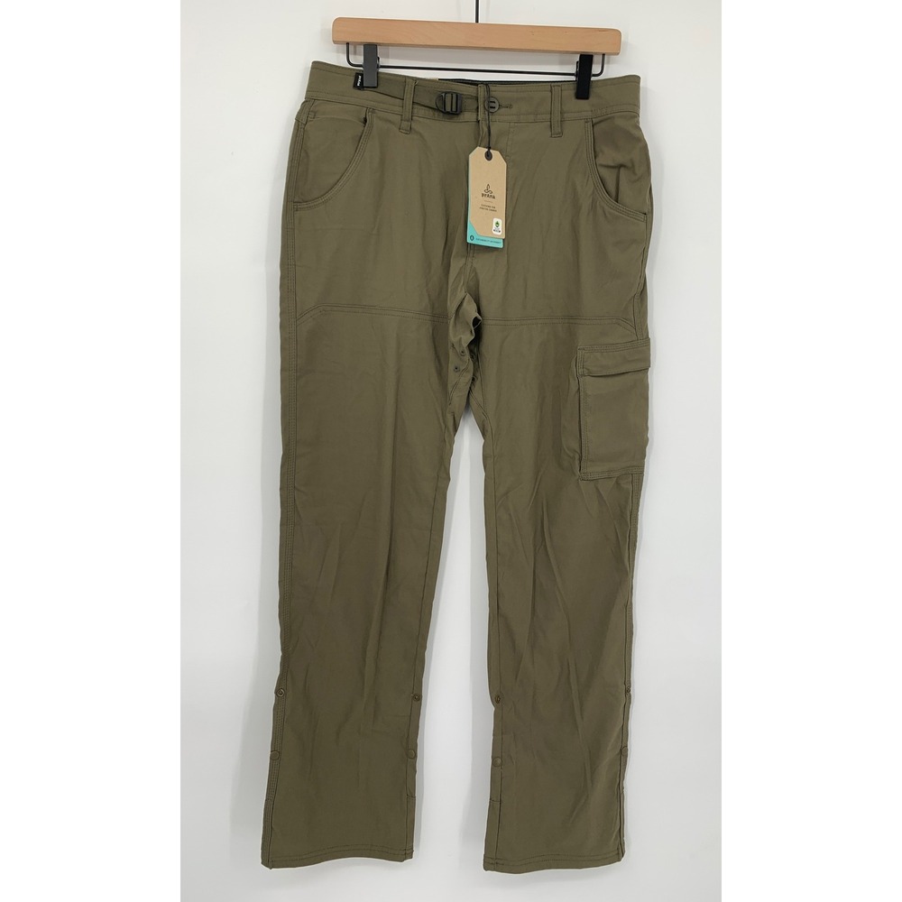 Prana Pants Mens 31x32 Green Stretch Zion Pant II Straight Leg‎ Cargo Hiking NEW